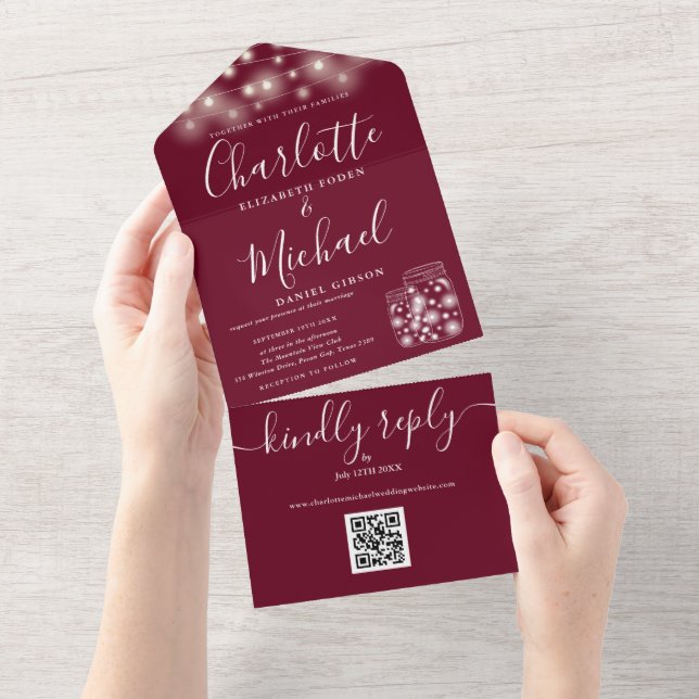 Convite de Casamento Código QR em Jarros de Pedra  (Tearaway)