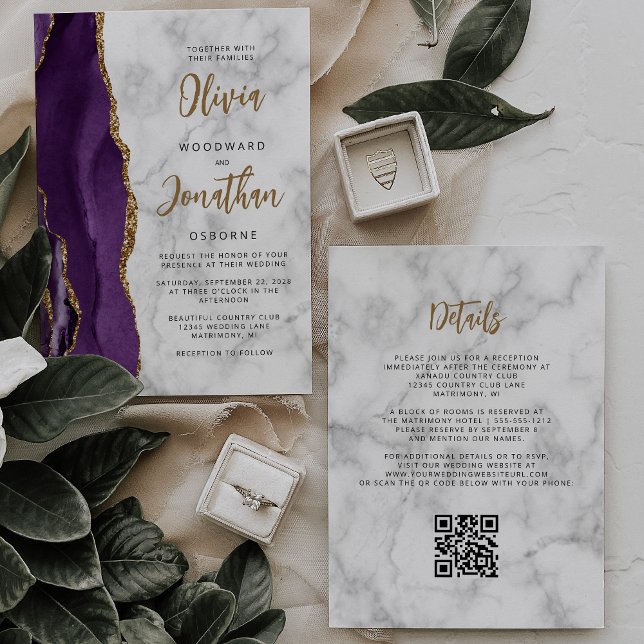 Convite de Casamento Código QR em Script com Ágata (Criador carregado)