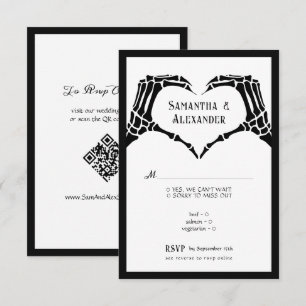 Convite de Casamento Código QR Mãos de Esqueleto G