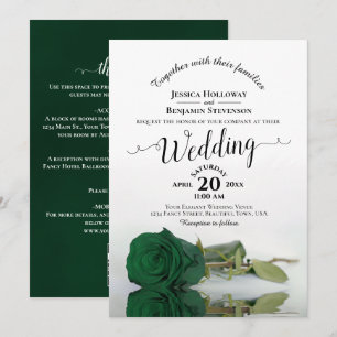 Convite de Casamento Código QR Rosa Esmeralda Cali