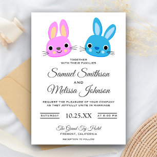 Convite de Casamento Coelho Kawaii Fofo