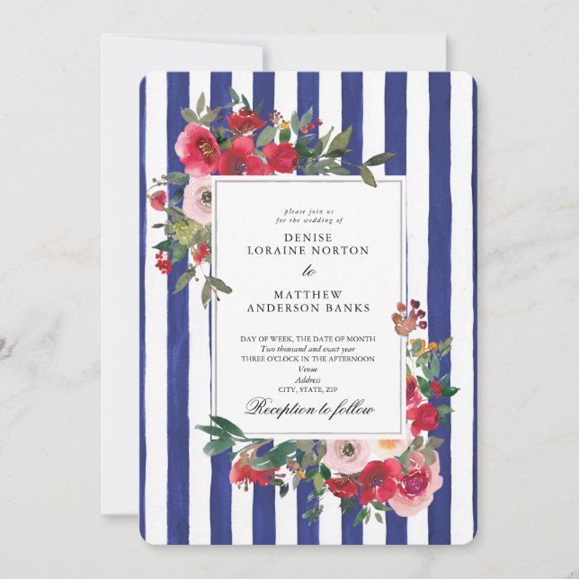 Convite de Casamento Colorido com Azulamento (Frente)