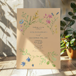 Convite de Casamento Colorido de Primavera