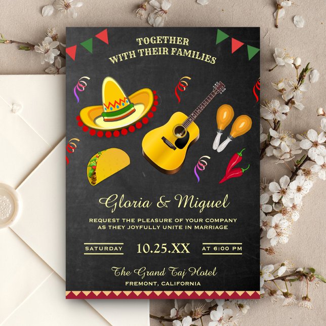 Convite de Casamento Colorido Fiesta Mexicana (Criador carregado)