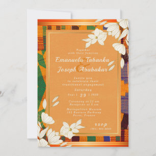 Convite de Casamento Colorido Kente Ankara