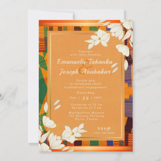 Convite de Casamento Colorido Kente Ankara