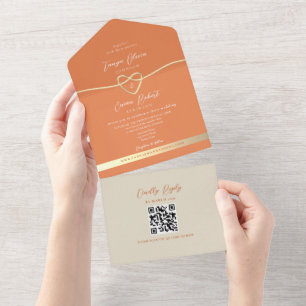 Convite de Casamento Colorido Moderno em QR Code