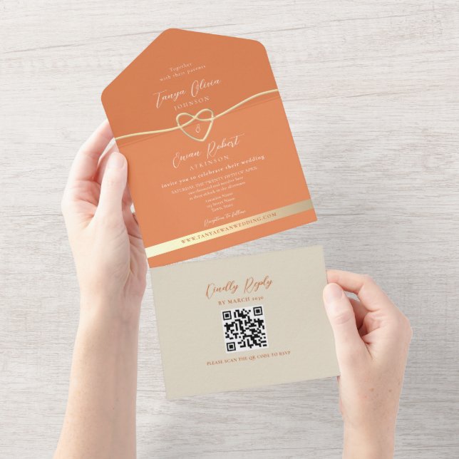 Convite de Casamento Colorido Moderno em QR Code (Tearaway)