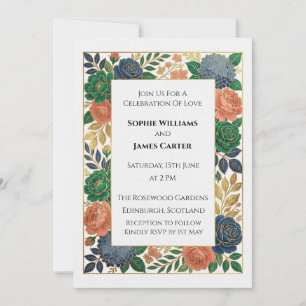 Convite de Casamento Colorido Tartan Thistle