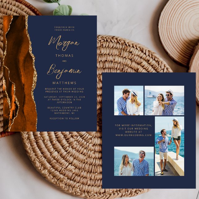Convite de Casamento com 4 Fotos Orçamento Rust Ag (Criador carregado)