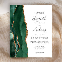 Convite de Casamento com Ágata Esmeralda Verde Dou