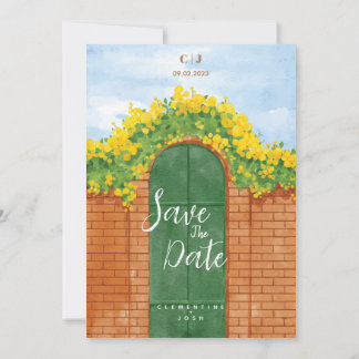 convite de casamento com aguarela simples
