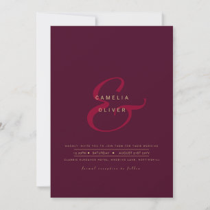 Convite de Casamento com Ampersand Moderno e RSVP