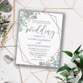 Convite de Casamento com Aquarela de Eucalipto Eco