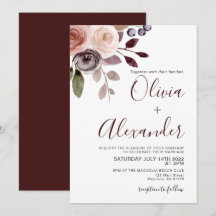 Convite de Casamento com Aquarela Floral Elegante 