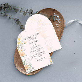 Convite de Casamento com Arco de Flores Silvestres