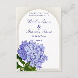 Convite de Casamento com Arco de Hortênsias Azuis