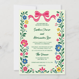 Convite de Casamento com Arco de Moldura Floral Co