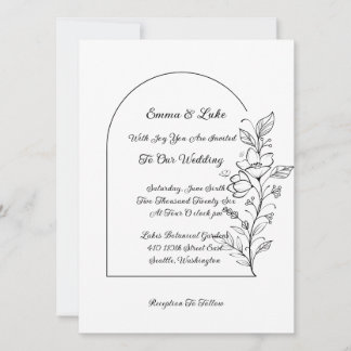 Convite de Casamento com Arco Floral