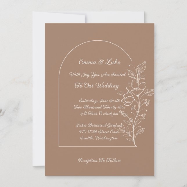 Convite de Casamento com Arco Floral (Frente)