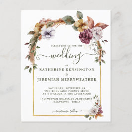 Convite de Casamento com Arco Floral Boho Econômic