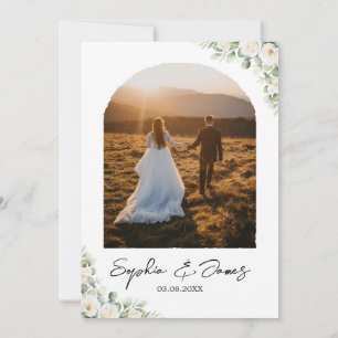 Convite de Casamento com Arco Floral Branco Elegan