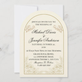 Convite de Casamento com Arco Floral Elegante