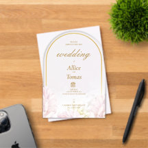 Convite de Casamento com Arco Floral Elegante em A