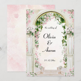 Convite de Casamento com Arco Floral Romântico