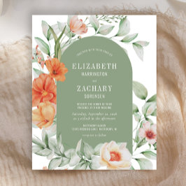 Convite de Casamento com Arco Floral Sage Peach Ec