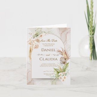 Convite de Casamento com Arco Floral Seco e Grama