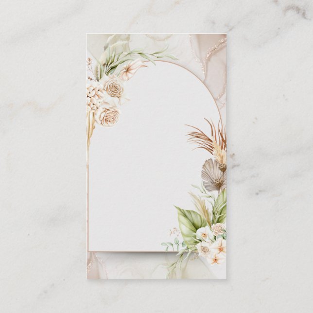 Convite de Casamento com Arco Floral Seco e Grama (Verso)