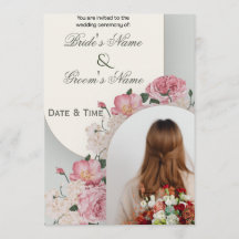 Convite de Casamento com Arco Floral Sonhador e Fo