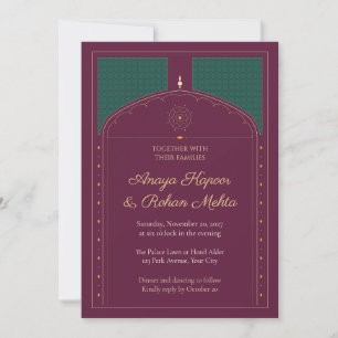 Convite de Casamento com Arco Mughal Jali