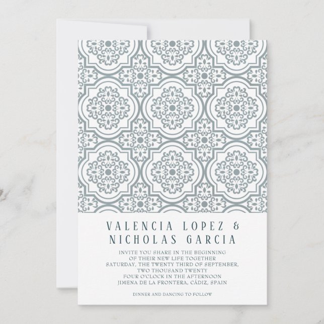 Convite de Casamento com Azulejo Espanhol (Frente)