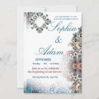 Convite de Casamento com Azulejos Marroquinos Eleg