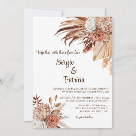Convite De Casamento Com Boho Flowers Modelo