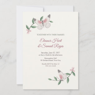 Convite de Casamento com Borboleta Perisama