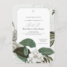 Convite de Casamento com Borda Arqueada do Jardim 