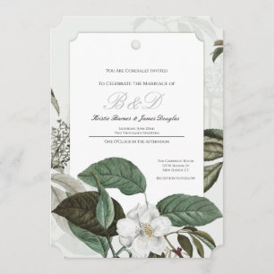 Convite de Casamento com Borda Arqueada do Jardim 