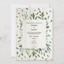 Convite de casamento com borda de verde água