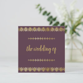 Convite de Casamento com Borda Dourada Luxuosa