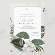 Convite de Casamento com Borda Recortada Magnolia 