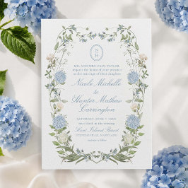 Convite de Casamento com Brasão de Monograma de Ho