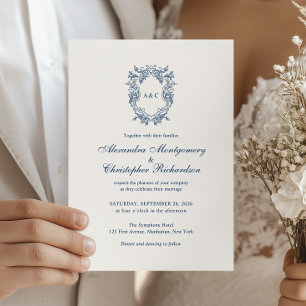 Convite de Casamento com Brasão Monograma em Estil