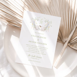 Convite de Casamento com Brasão Monograma Floral d
