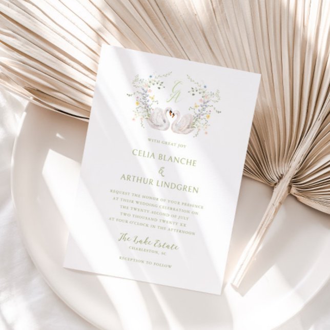 Convite de Casamento com Brasão Monograma Floral d (Criador carregado)