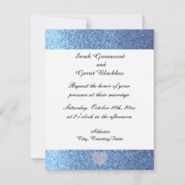 Convite de Casamento com Brilho Azul Sonhador