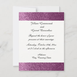 Convite de Casamento com Brilho Falso Roxo