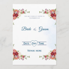Convite de Casamento com Buquê Floral Elegante